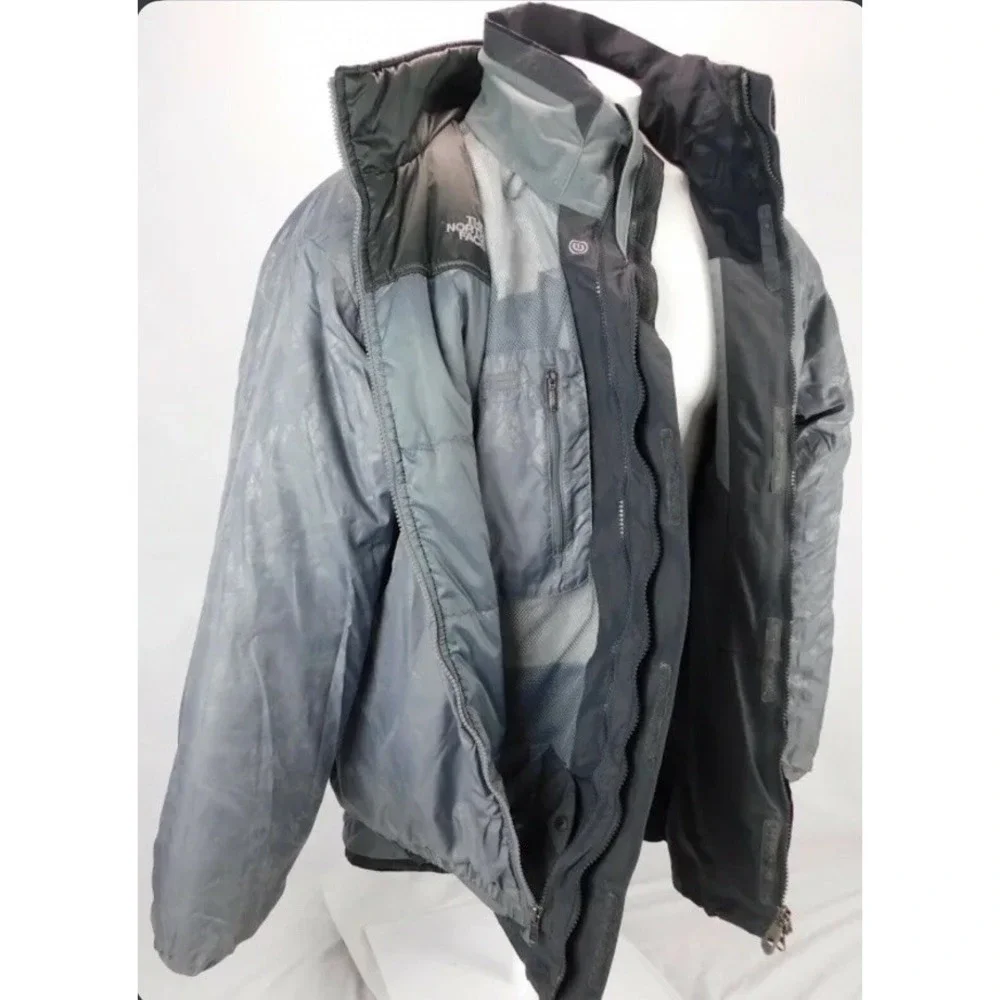 The‎ North Face HyVent 3-in-1 Parka Mens Large Gray Winter Ski Jacket Hooded TNF